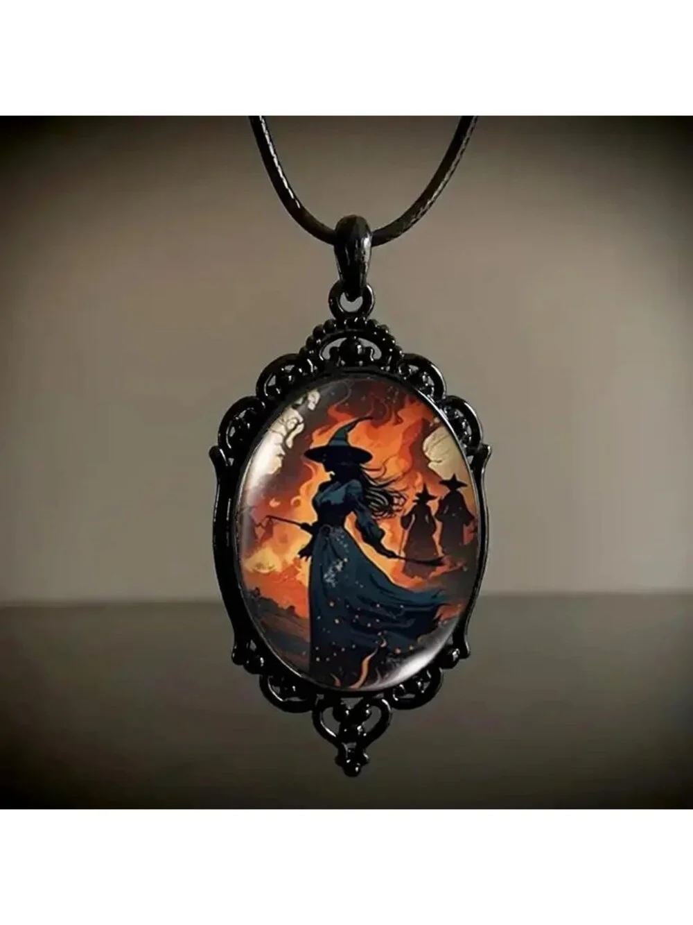 Women’s Witch Jewelry Set Halloween Victorian Punk Gothic Necklace Earrings
